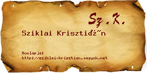 Sziklai Krisztián névjegykártya