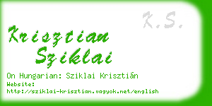krisztian sziklai business card